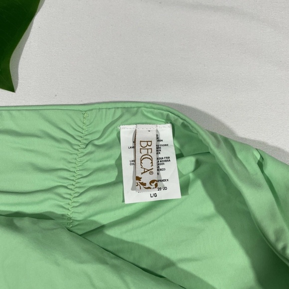 NEW BECCA [‎ Large ] Shirred Color Code Hipster Bikini Bottoms in Mint - Picture 7 of 11